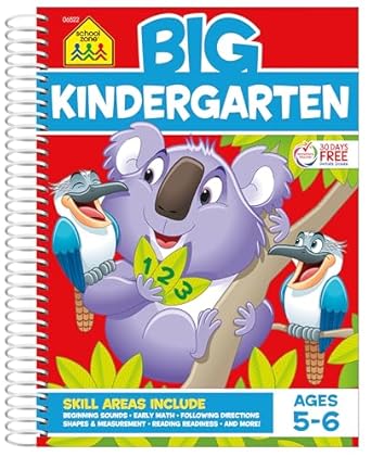 school zone big kindergarten workbook 320 spiral bound pages early reading and writing numbers 0 20 basic