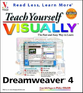 teach yourself visually dreamweaver 4 1st edition mike wooldridge 0764508512, 978-0764508516
