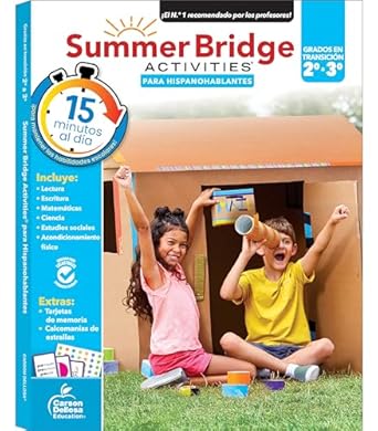 summer bridge activities spanish workbook bridging grade 2 to 3 in just 15 minutes a day reading writing math