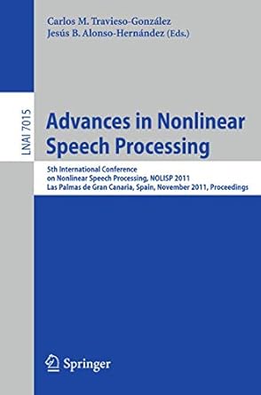 advances in nonlinear speech processing 5th international conference on nonlinear speech processing nolisp