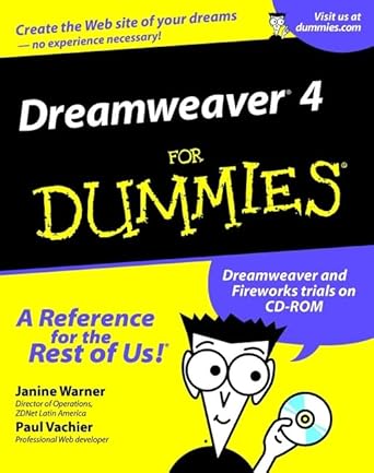 dreamweaver 4 for dummies 1st edition janine warner ,paul vachier 0764508016, 978-0764508011
