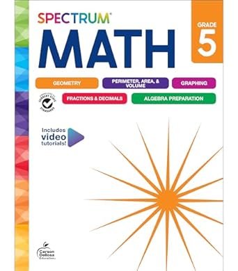 spectrum 5th grade math workbooks mathematics activity book for kids ages 10 11 geometry fractions decimals