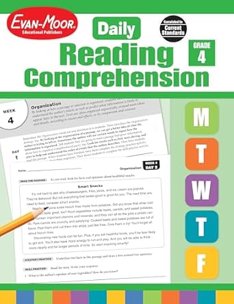 evan moor daily reading comprehension grade 4 homeschooling and classroom resource workbook reproducible