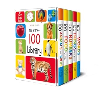 my first 100 library boxset of 5 early learning board books 1st edition wonder house books 9354402739,
