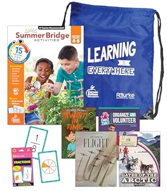 Summer Bridge Activities 4 5 Bundle Ages 9 10 Math Language Arts And Science Summer Learning 5th Grade Workbooks All Subjects Fractions Math Flash Cards Childrens Books And Drawstring Bag