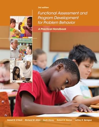 functional assessment and program development for problem behavior a practical handbook 1st edition robert e