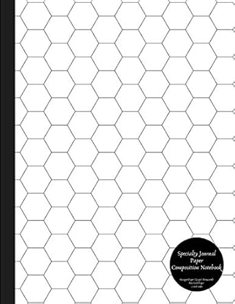 specialty journal paper composition notebook hexagon paper honeycomb hex grid pages 5 inch sides bio /
