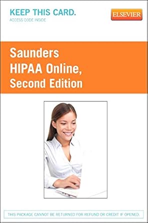 hipaa online 1st edition saunders 1455756245, 978-1455756247