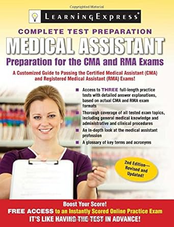 medical assistant exam preparation for the cma and rma exams 1st edition llc learningexpress 157685924x,