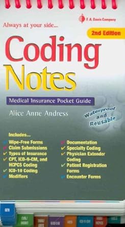 coding notes medical insurance pocket guide 1st edition alice anne andress ccs p ccp 0803623593,