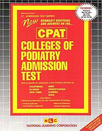 colleges of podiatry admission test 1st edition passbooks 0837350379, 978-0837350370