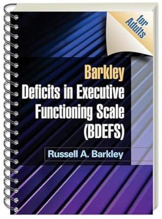 barkley deficits in executive functioning scale 1st edition russell a barkley 1606239341, 978-1606239346