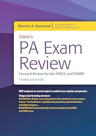 daviss pa exam review focused review for the pance and panre focused review for the pance and panre 1st