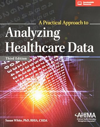 a practical approach to analyzing healthcare data 3rd edition susan white 1584265272, 978-1584265276
