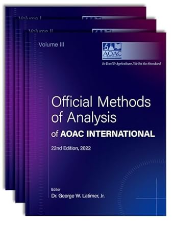 official methods of analysis of aoac international 3 volume set 1st edition aoac international ,george w