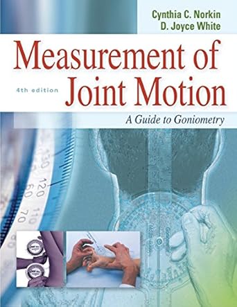measurement of joint motion a guide to goniometry 1st edition cynthia c norkin ,d joyce white 0803620667,