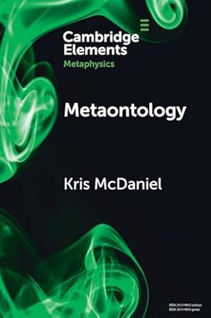 metaontology 1st edition kris mcdaniel 1009113445, 978-1009113441
