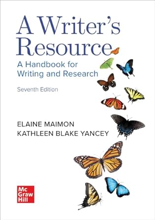 a writers resource   2025 release 1st edition elaine maimon ,kathleen blake yancey 126430787x, 978-1264307876