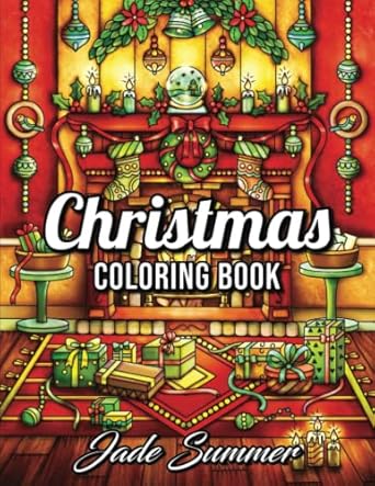 christmas coloring book an adult coloring book with fun easy and relaxing designs 1st edition jade summer