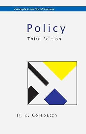 policy 1st edition colebatch 0335235409, 978-0335235407
