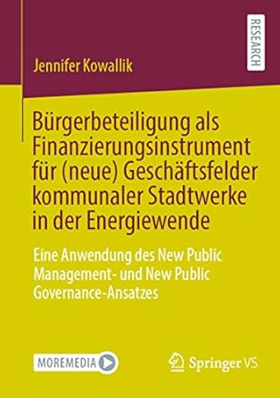 burgerbeteiligung als finanzierungsinstrument fur geschaftsfelder kommunaler stadtwerke in der energiewende