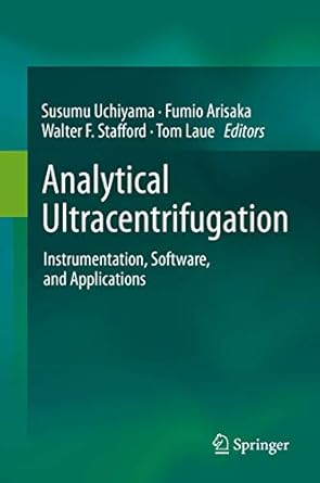 analytical ultracentrifugation instrumentation software and applications 1st edition susumu uchiyama ,fumio