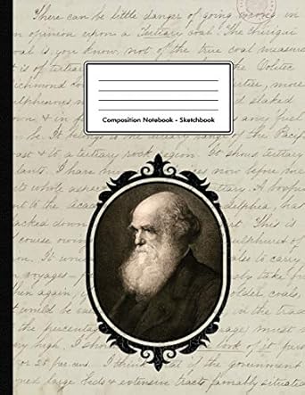 composition notebook sketchbook charles robert darwin unlined notebook 109 blank pages 8 5 x 11 in geologist