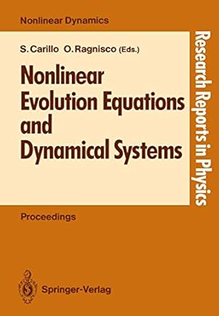 nonlinear evolution equations and dynamical systems 1st edition sandra carillo ,orlando ragnisco 3540519831,