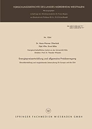 energiepreisentwicklung und allgemeine preisbewegung einzeldarstellung und vergleichende untersuchung fur