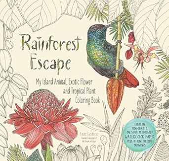 rainforest escape my island animal exotic flower and tropical plant color book 1st edition jade gedeon