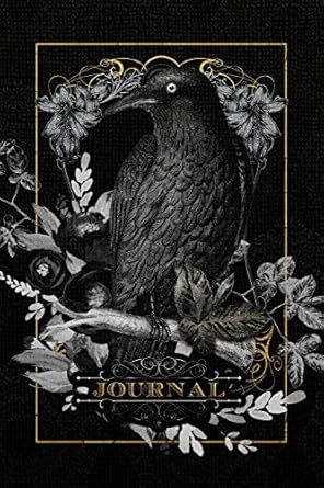 journal gothic floral crow lined paper blank pages 1st edition cheryl francis 1724043005, 978-1724043009