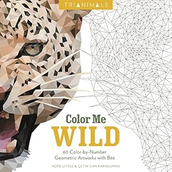 trianimals color me wild 60 color by number geometric artworks with bite 1st edition hope little ,cetin can