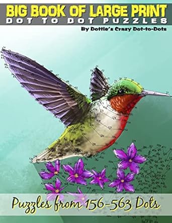 big book of large print dot to dots puzzles from 198 to 563 dots 1st edition dottie's crazy dot to dots
