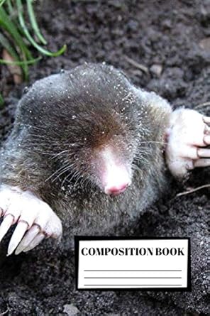 composition book mole writing notebook 100 collage ruled pages plain journal note diary animals wild wildlife