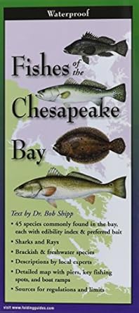 fishes of the chesapeake bay folding guide 1st edition robert shipp 1893770478, 978-1893770478