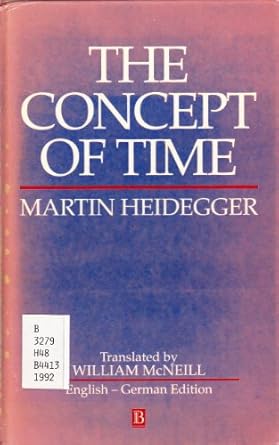the concept of time 1st edition martin heidegger 0631182160, 978-0631182160