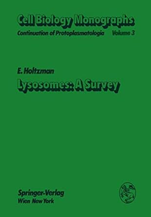 lysosomes a survey 1st edition e holtzman 3709184118, 978-3709184110