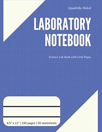 quadrille ruled laboratory notebook science lab book with grid pages numbered pages and table of contents for
