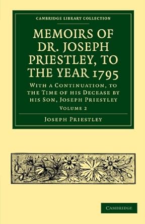 memoirs of dr joseph priestley 1st edition joseph priestley ,thomas cooper 1108014208, 978-1108014205
