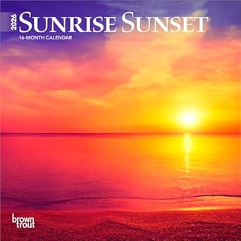 sunrise sunset 2026 7 x 14 inch monthly mini wall calendar browntrout nature photography science 1st edition
