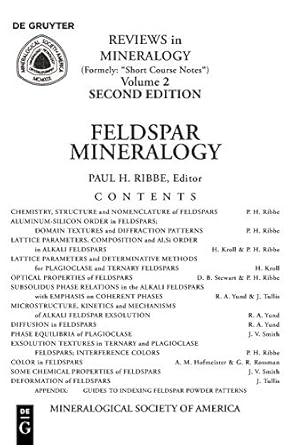 feldspar mineralogy 1st edition paul h ribbe 0939950146, 978-0939950140