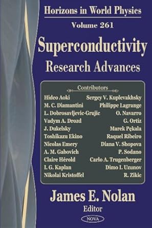 superconductivity research advances 1st edition james e nolan 1600216919, 978-1600216916
