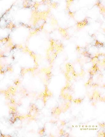 graph paper notebook white and pink and gold marble soft cover 1/4 inch squares large letter size 100 square