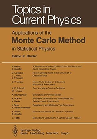applications of the monte carlo method in statistical methods 1st edition editor binder, k 354012764x,