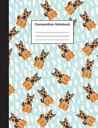 composition notebook wide ruled cute german shepherd puppy journal for boys and girls teens kids students for