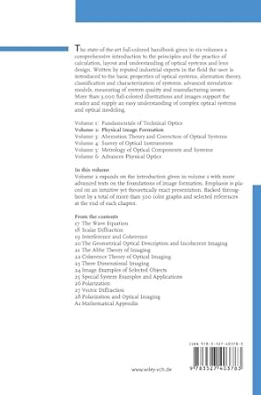 handbook of optical systems volume 2 physical image formation 1st edition wolfgang singer ,michael totzeck