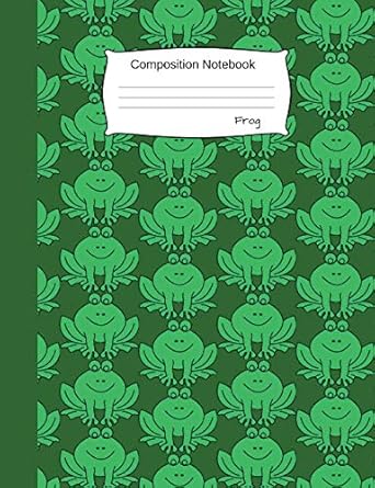 composition notebook frog wide ruled lined book to write in for school take notes for kids teens students