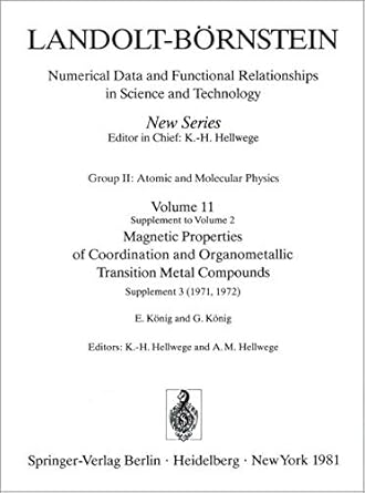 magnetic properties of coordination and organometallic transition metal compounds / magnetische eigenschaften