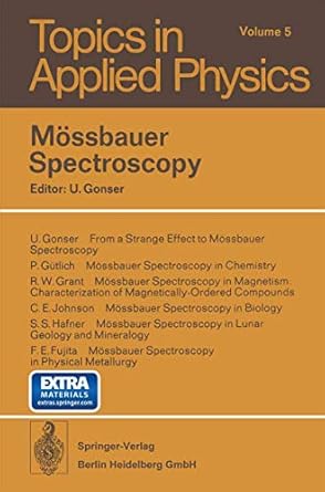 mossbauer spectroscopy 1st edition u gonser 3662307855, 978-3662307854