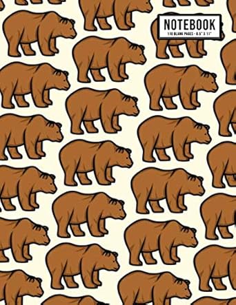 bear unlined notebook bear unlined plain notebook / journal / sketchpad 110 pages 8 5 x 11 1st edition